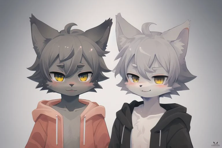 masterpiece, best quality, furry, kemono, art by dagasi, gray cat boy, gray fur,
rectangle, smirk, portrait, hoodie, highly detailed eyes, nsfw