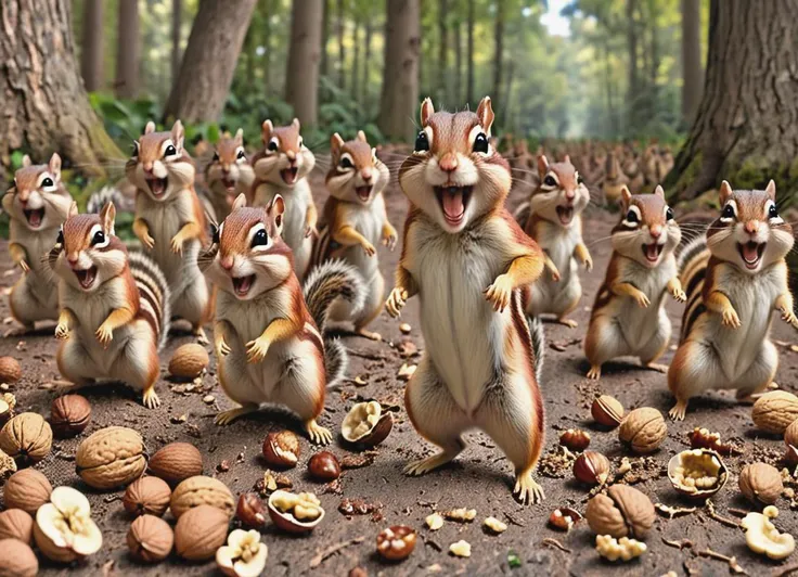 a epic battle with an army of chipmunks charging a group of walnuts
 <lora:Napoleonic_Battle_SDXL:0.8>