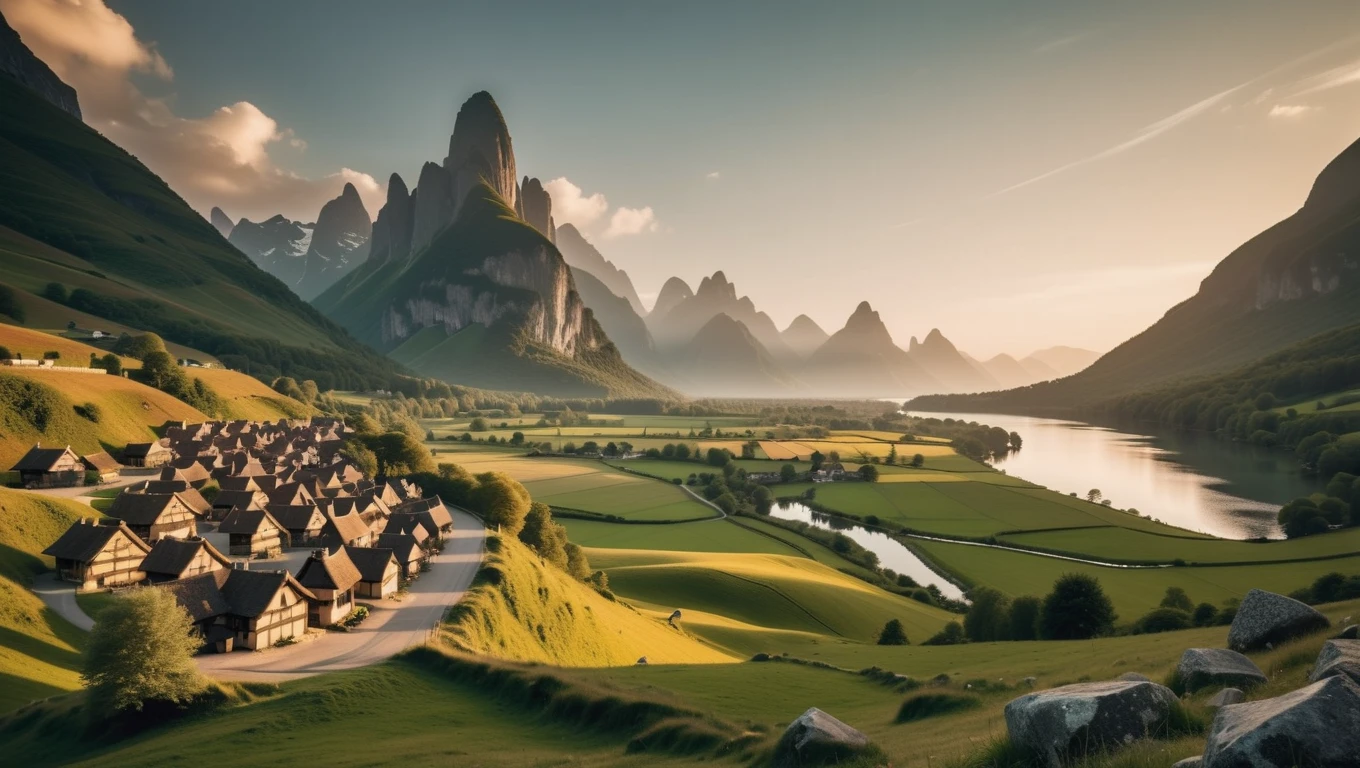 photograph, cinematic color grading, golden hour, scenery, in a Hidden Elf Villages<lora:EnvyPanoramaXL01:2.0>