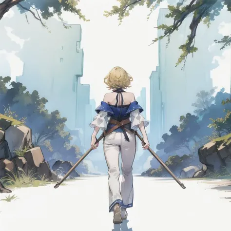 full body, colorful,(masterpiece:1,2), best quality, extremely detailed cg 8k wallpaper, best quality, masterpiece, highres, original, extremely detailed wallpaper, (solo:1.5),Detailed
1girl,solo,yellow hair, bare shoulders,backside