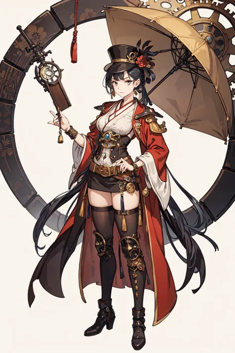 best quality,oriental_detailed background,detailed_hand,steampunk, girl,