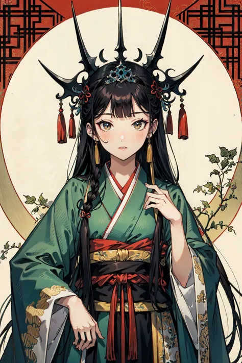 (best quality), oriental detailed background,monster