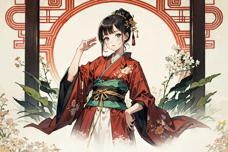 (best quality), girl,oriental detailed background,