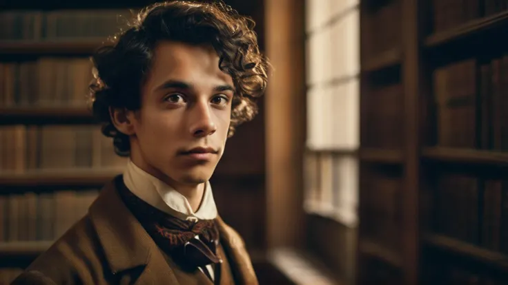 AnalogRedmAF,
Young Man Portrait, Analog Medium Format, Childish Expression, Victorian Era, Dramatic Lighting, Smooth Skin Texture, Library Background, Golden Ratio Composition, Fine Grain, Selective Focus, Charles Dickens
, <lora:AnalogRedmond-AnalogRedmAF-Repet5-100-NewMulti-DIM128-SNR4:1>