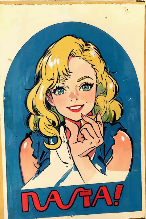 <lora:ad:1.1>vintage ad style, blonde hair,
(best quality, masterpiece, RAW photo,ultra-detailed:1.2), <lyco:GoodHands-beta2:1.0>,1girl,solo,looking at viewer,smile