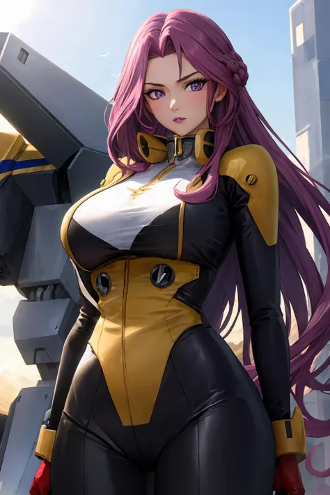 High_resolution, masterpiece, anime, 8k, dynamic_lightning, (1girl), (solo), (portrait), (Herrscher_of_the_Void), fur, (Kiana_Kaslana), white_long_hair, yellow_eyes, (sexy), (fortified_suit)