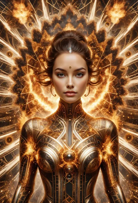 Female breasts with shiny translucent fractal skin,whole body, Swirling organic pattern, Full of energy, Ultra HD, Vibrant colors, perfect composition, Soft, natural three-dimensional cinema lighting, Amazing shadows, Black silhouette, Volumetric Light,