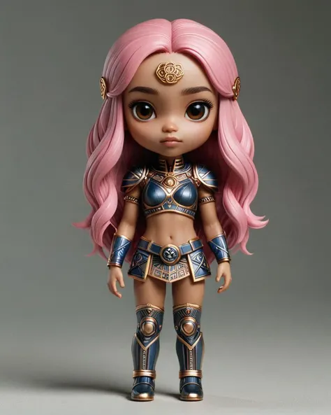 Misshapen tiny Inca Ash, she is wearing a Codpiece that was inspired by Audi, It is pink, at Blue hour, Corporate Punk, F/14, One Color, sfumato, chibi, small, commercial, <lora:dvr-frft:1> dvr-frft