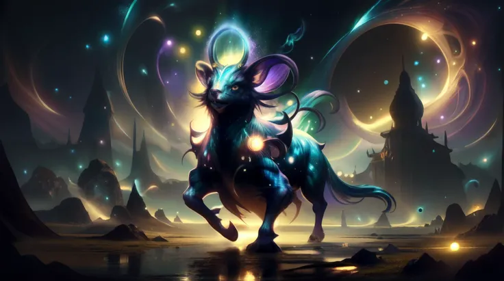 (masterpiece, best quality, fullscreen), [(full body:1.1)::0.7] portrait (photo of a small [Playful::0.1] [magical being:creature:0.4]:1.3), <lora:EYES EyesGen:0.2> (intricate iris:1.2), (bioluminescent glowing Smeared skin:1.3), (Elusive:0.5), (Sculpted Calves:1), (human form with Sharp Claws:0.8), <lora:EFFECT Concept - Runemagic.safetensors:0.5> (Rune_Magic, Magic, Power:1), <lora:EFFECT DonMF41ryW1ng5:0.5> (DonMF41ryW1ng5:1.2), <lora:MONSTER kUglyCreaturesV2:0.4> (U61yCre4ture:1.1), (Francium and Europium atoms Whipping all around:1.4), (background in the quantum world with Particle Systems and Resplendent lights:1.1), ([Quantum Lights,Halo]), (Effulgent atmosphere:1.5), <lora:BACKGROUND Harmonic_Nebula_Valley.safetensors:0.5>, <lora:EFFECT aurora-style-richy-v1:0.3> aurorastyle, <lora:BACKGROUND Scene_SS.safetensors:0.2> , , (look at the viewer:0.9), <lora:SLIDER weight_slider_v2:-0.5>, (Full body Shot, Shallow Focus Shot, Low Angle Shot:[1.2:0.5:0.1]), <lora:LIGHT epi_noiseoffset2:0.2>, <lora:QUALITY add_detail:0.1>, <lora:QUALITY kkw-better-v1.0a:0.2>, , heavily detailed, haunting, , (sharp focus), <lora:EFFECT Magic card fakemtg_label:1> fakemtg, <lora:BUILDING German_architecture_last:0.6>, (no humans), (VIEW_Style-DA), tricate, elegant, sharp focus, illustration, highly detailed on ArtStation, artgerm, WLOP, Daniel Gerhartz, ruan jia, Kentaro Miura, ArtStation, CGSociety
