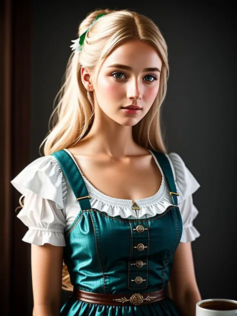 Ava Max dressed in traditional Czech clothing and a sexy smile.