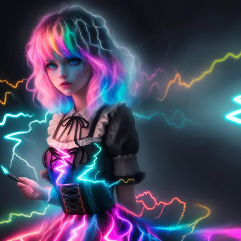 <lora:LightningPunkAIv2:1>LightningPunkAI Colorful beautiful MaeAI, dirndl, Black ink flow,8k resolution photorealistic masterpiece