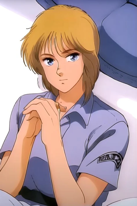 (masterpiece:1.4), high quality, high definition, sharp focus, detailed clothes, detailed body, detailed face, anime, best quality, 4k, 8k, absurd resolution, intricate detail, detailed hands, detailed eyes, animation, illustration, highly detailed, highres, extremely detailed, blonde hair, short hair, <lora:hyperdenoiser_v090:0.6>, (looking at viewer:1.6), blue eyes, <lora:perfetfingers:1>, OverallDetail, edgQuality, Earth-QualityPos, BodyPositive, Best_QualityPos, floating, worm's eye, 1girl, ah1, <lora:hyperrefiner_v090:0.6>, <lora:DeunanKnute002:1> DeunanKnute, police uniform, bulletproof vest