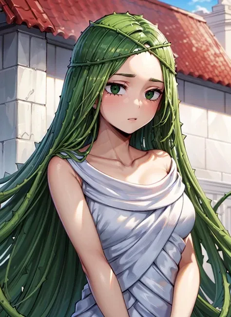 <lora:GoodHands-beta2:1> 1girl, <lora:Ibara-10:0.8> ibara, black eyes, bare shoulders, absurdly long hair, off shoulder, green hair, (thorns hair:1.2),
light smile, wet, sitting, bare legs, on floor, barefoot, cleavage,
<lora:khyleri_ex-07:0.6>((( see-through))), <lora:noline:0.8> water, flower, cathedral,