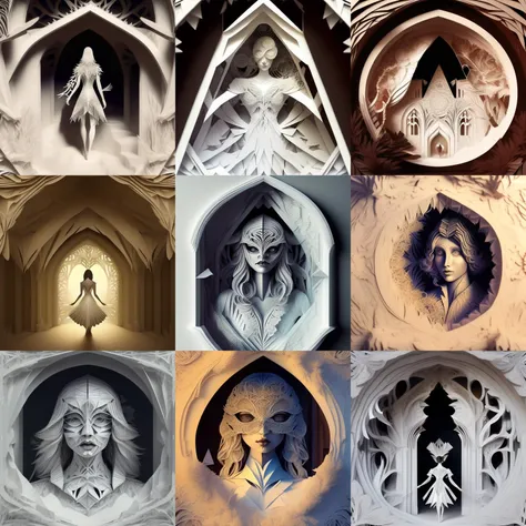 mdjrny-ppc beautiful woman inside triangle frame, regal, high detail, fractal, cinematic lighting, dramatic lighting, 3d depth