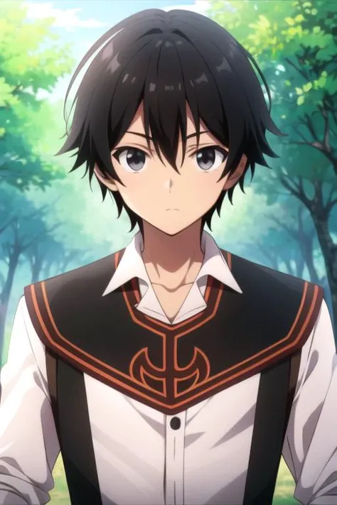 masterpiece, best quality, movie still, 1boy, solo, male focus, looking at viewer, upper body, depth of field, , , <lora:taichi_nishimura:0.68>, taichi_nishimura, black hair, black eyes, , The Kingdom of the Unicorn, 16k resolution