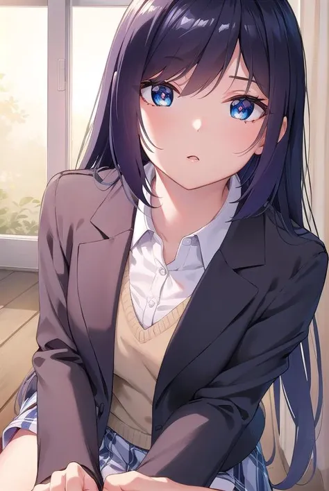 enishifuyushima, <lora:enishi fuyushima manga-lora-nochekaiser:1>,
enishi fuyushima, long hair, hair over one eye, black hair, blue eyes,
BREAK skirt, school uniform, jacket, blazer,
BREAK indoors, classroom,
BREAK looking at viewer, (cowboy shot:1.5),
BREAK <lyco:GoodHands-beta2:1>, (masterpiece:1.2), best quality, high resolution, unity 8k wallpaper, (illustration:0.8), (beautiful detailed eyes:1.6), extremely detailed face, perfect lighting, extremely detailed CG, (perfect hands, perfect anatomy),
