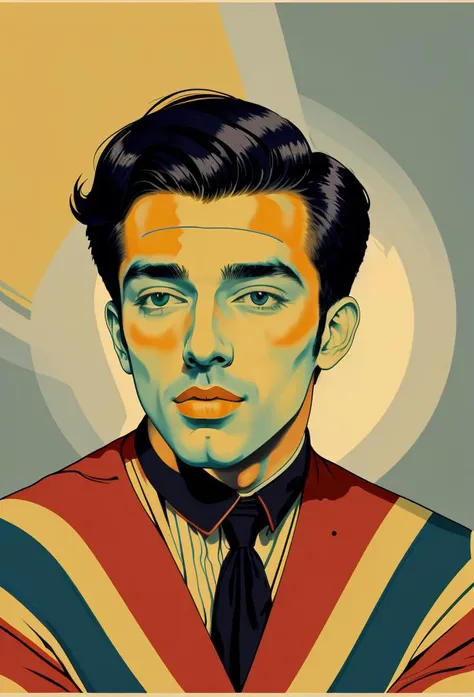 painting of a male Beja glossy <lora:Vintage_vibes_SD15:1> , vintage_vibes