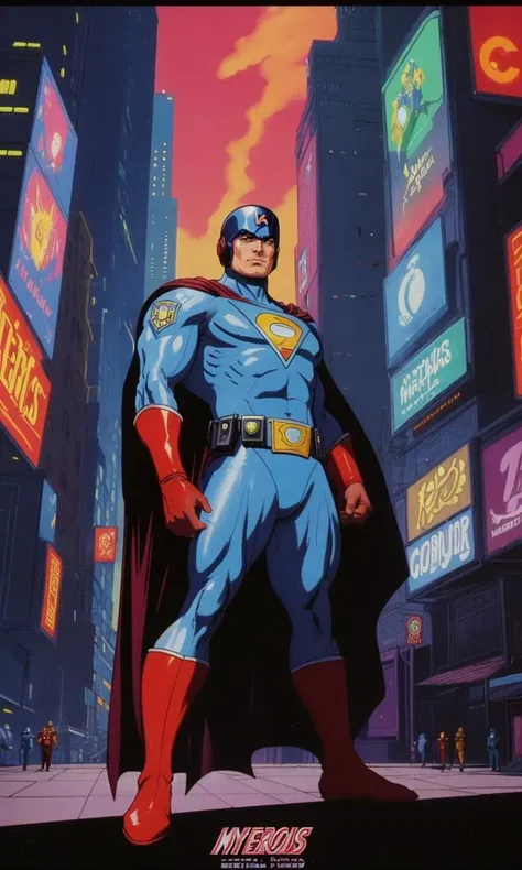 wsma1985, cartoon, vibrant colors, group of heroes, mystical, magic, best quality, masterpiece, superhero cops, police officers, cyberpunk city,