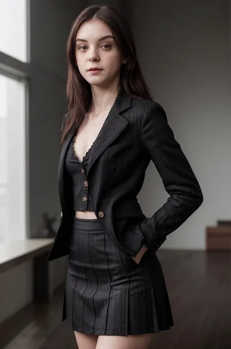 tv_Pure_Kitty_PS_V1, , angry expression, wearing a pencil skirt, wearing a dress shirt, wearing a blazer, standing at the edge of a conference table, shot from below, cowboy shot, , (((relaxed))), "epic-Ultra-HD-details", "epic-Ultra-HD-highlights", detailed skin, pores,