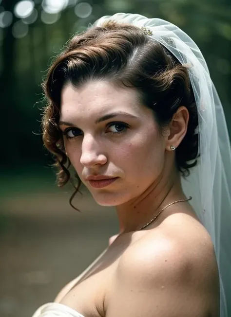 A stunning intricate color close up portrait of (sks woman:1) , wearing fancy dress, epic character composition, sharp focus, natural lighting, subsurface scattering, f2, 35mm, film grain, , by Gerda Taro, <lora:lora-small-gina-carano-v1:1>