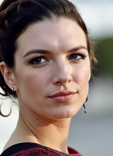 close up portrait of sks woman , by Flora Borsi, style by Flora Borsi, bold, bright colours, ((Flora Borsi)), by Henri Cartier-Bresson, <lora:lora-small-gina-carano-v1:1>