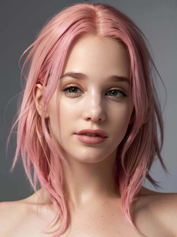 Nude pretty mature woman BREAK (ombre:1.3) brunete pink BREAK film grain, medium quality