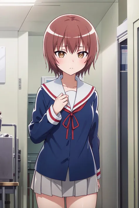 ((masterpiece)), (best quality), official art, extremely detailed CG, unity 8k wallpaper, ultra detailed,
1girl, nadeshiko kashima, school uniform, serafuku, miniskirt, expressionless,
<lora:nadeshiko-mikakunin:0.7>