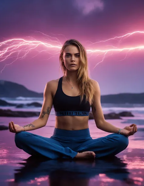 cinematic photo beautiful (((ohwx woman))) doing yoga with her hands, digital art by wlop and seb mckinnon. extremely detailed beautiful face very intricate 8k high quality resolution award winning on ArtStation trending dramatic lighting hyperdetailed unreal engine 4K cinematic octane render cyberpunk style volumetric lightning atmospheric hdr ultrarealism cgsociety deviantart in the background vibrant colors matte painting realistic shadows perfect composition masterpiece canon 50mm f1 professional <lora:delevingne_lora_sdxl_v1-000008:1> . 35mm photograph, film, bokeh, professional, 4k, highly detailed