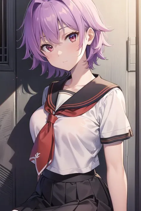 yuukikonno, Yuki Konno, hair band, Long Hair, Pointy Ears, Purple Hair,blush, Embarrassing,Open your mouth,(Red eyes:1.5), (Small breasts:1.2), uniform(Purple sailor suit),Short sleeve,Purple pleated skirt,White tights,Wet Hair,Wet Skin、Wet clothes,window(rain,Cloudy),night, break looking at viewer, Upper Body, whole body,(Cowboy Shot:1. 5)
break indoors, School classroom,
break (masterpiece:1.2), highest quality, High resolution, unity 8k wallpaper, (shape:0.8), (Beautiful and beautiful eyes:1.6), Highly detailed face, Perfect lighting, Highly detailed CG, (Perfect hands, Perfect Anatomy),