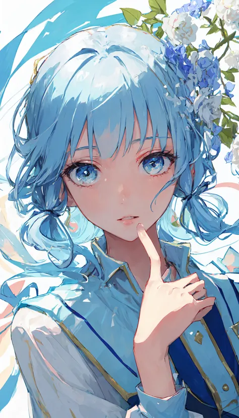 (masterpiece), (best quality), (ultra detailed),(disheveled hair),(illustration), (1girl), (Fashionable clothing), standing, Fashion model, looking at viewer, (interview), (simple background),beautiful detailed eyes, delicate beautiful face, Floating,(high saturation),(colorful splashes),colorful bubble,(shining), focus on face, <lora:AyakaSkin_1:0.4>, kamisato ayaka, light blue hair, bangs, hair ring, floating flowers, floating hairs