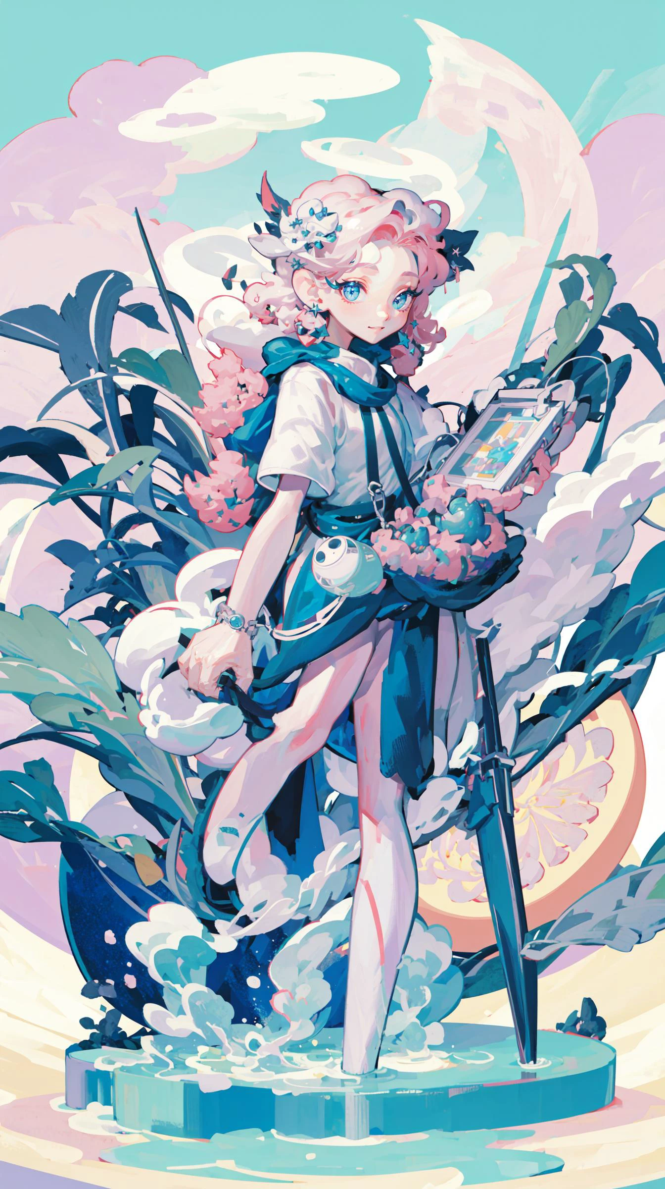 chibi, future ((best quality)), ((masterpiece)), ( extreme detailed, highest detailed, official art, beautiful and aesthetic:1.2), depth of field, composition <lora:wedjigamja:1>