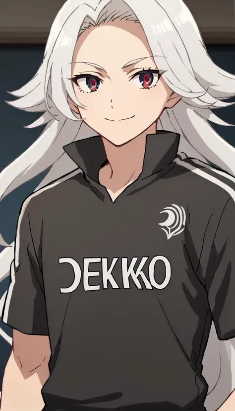 score_9, score_8_up, score_7_up, score_6_up, score_5_up, score_4_up, source_anime, 1boy, tanizaki yoshiya, white hair, long hair, multicolored eyes, red eyes, blue eyes, <lora:Tanizaki_Yoshiya:0.8>, pose, ((v)) smile, soccer uniform,, anime screencap, <lora:Anime_Screencap:1>