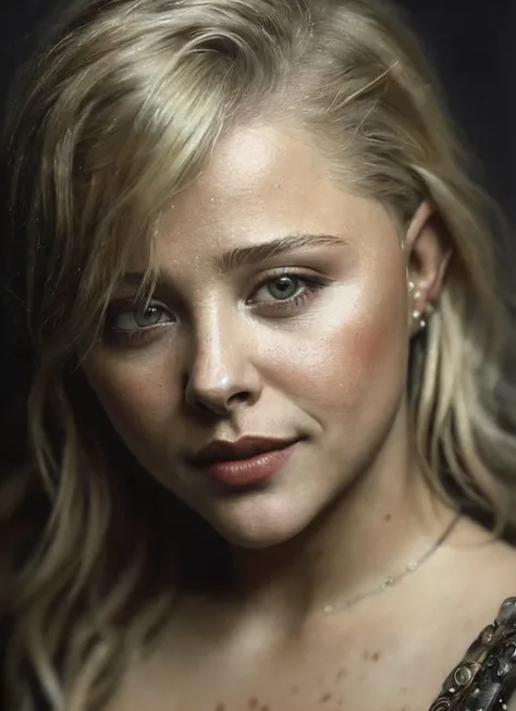 a realistic gritty photo of drunk sks woman , in 1980s, beautiful painting with highly detailed face by greg rutkowski and magali villanueve, <lora:locon_chloe_v1_from_v1_64_32:1.25>