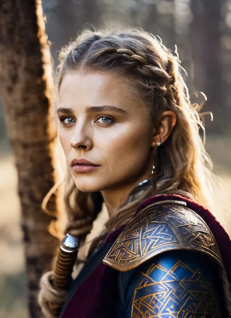 A stunning intricate full color portrait of (sks woman:1) as (viking warrior), (barbarian), epic character composition, by ilya kuvshinov, alessio albi, nina masic, sharp focus, natural lighting, subsurface scattering, f2, 35mm, film grain, <lora:locon_chloe_v1_from_v1_64_32:1.25>