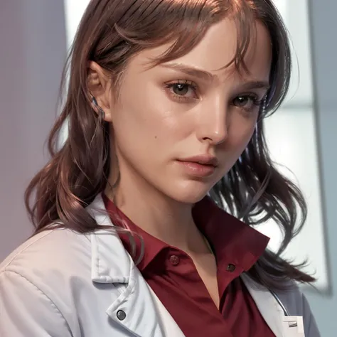 <lora:n4t4l13p:1> n4t4l13p closeup wearing a lab coat