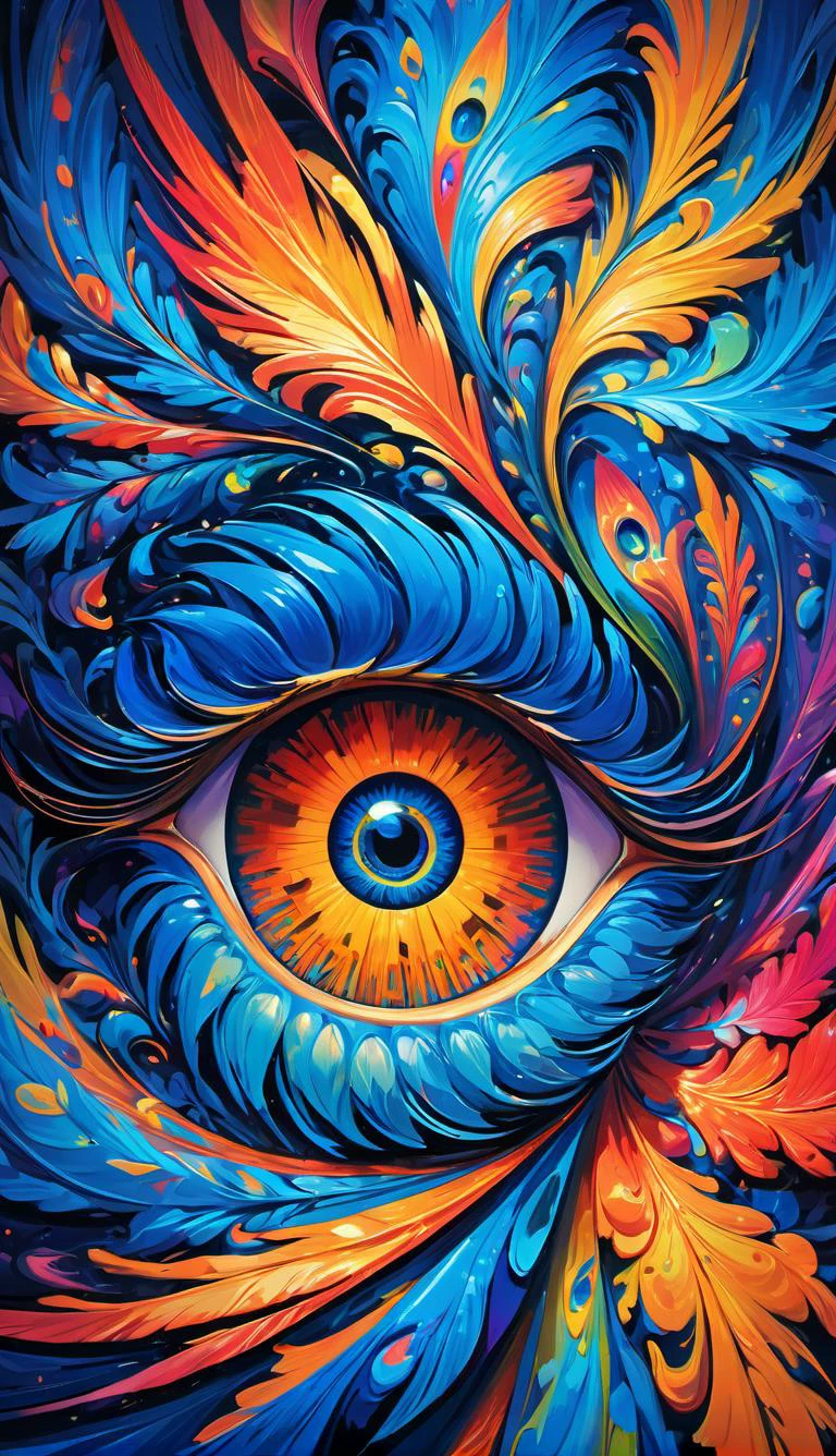 (best quality:1.3), masterpiece, absurdres, highres, dynamic lighting, intricate detailed, beautiful eyes, 1other, (Neon Blue color:1.1) , (Embark on a color rhapsody, with swirling movements, rhythmic brushwork, and harmonious yet unpredictable color combinations that create a composition alive with visual dynamism and chaos:1.2)
