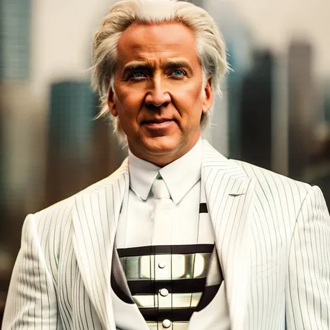NcCG wearing a futuristic suit,white hair, <lora:NcCG75:0.5>,high quality photograph, futuristic megapolis background