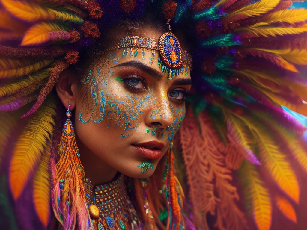 an extremely psychedelic portrait of shaman, surreal, lsd, face, detailed, intricate, elegant, lithe, highly detailed, digital painting, artstation, concept art, smooth, sharp focus, illustration