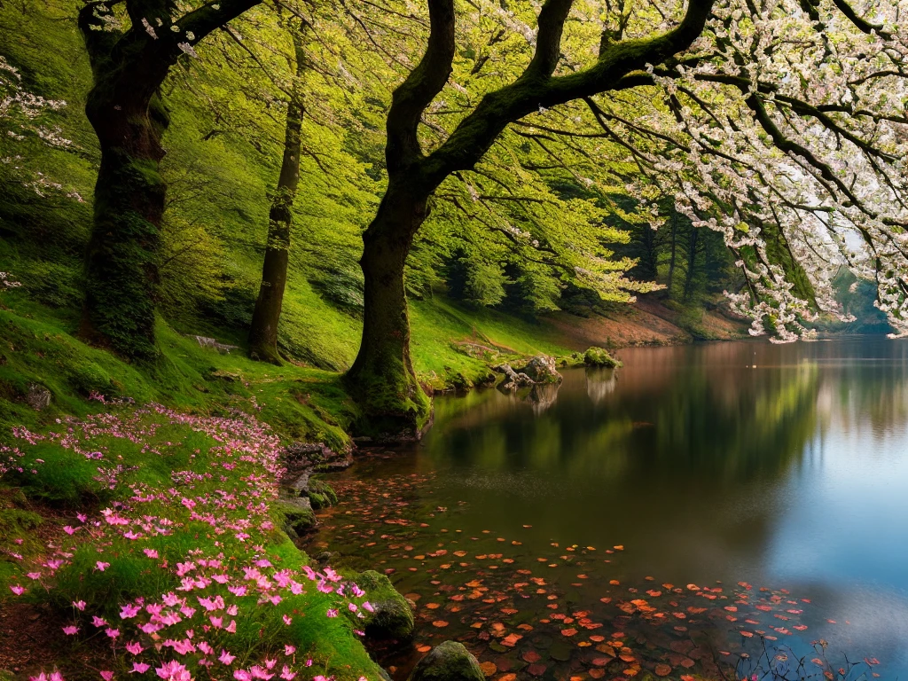 an extremely detailed photo of Czech nature scenery, surreal, spring time, detailed, intricate, elegant, lithe, highly detailed, digital painting, artstation, concept art, smooth, sharp focus, illustration