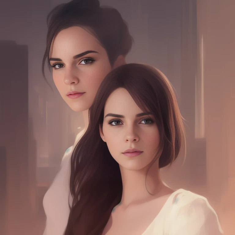 elegant zenke2 in urban outfit with emma watson, rounded eyes, (((digital painting))), fan art, pixiv, by Ilya Kuvshinov, katsuhiro otomo ghost-in-the-shell, magali villeneuve, artgerm, Jeremy Lipkin and Michael Garmash and Rob Rey