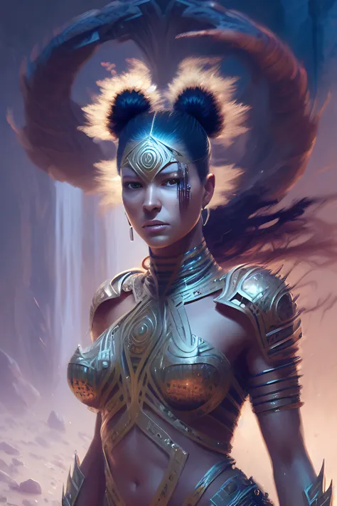 closeup portrait shot of a female Aztek Warrior in an epic battle environment, intricate, elegant, highly detailed, centered, digital painting, artstation, concept art, smooth, sharp focus, illustration, artgerm, tomasz alen kopera, peter mohrbacher, donato giancola, joseph christian leyendecker, wlop, boris vallejo