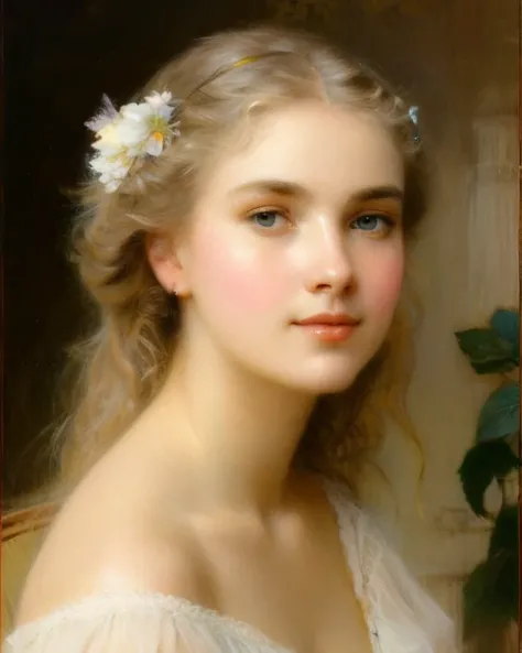 A painting by Albert Lynch, Ruan Jia, Gaston Bussiere, Alexandre Cabanel, Daniel F. Gerhartz, Jules Bastien-Lepage, Pierre Auguste Cot, Sophie Anderson, Jeremy Lipking, Thomas Lawrence, Bouguereau, Carle Van Loo, Jules Joseph Lefebvre, Roberto Ferri, 'aesthetically pleasing', exquisite, polished, refined, sophisticated, tasteful, harmonious, well-proportioned, well-formed, well-arranged, smooth, proportional