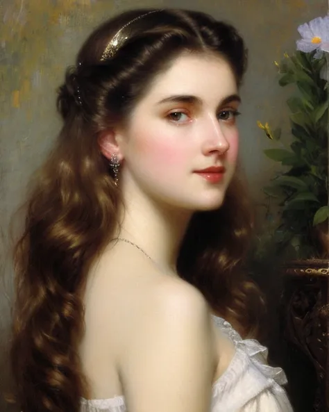 A painting by Albert Lynch, Ruan Jia, Gaston Bussiere, Alexandre Cabanel, Daniel F. Gerhartz, Jules Bastien-Lepage, Pierre Auguste Cot, Sophie Anderson, Jeremy Lipking, Thomas Lawrence, Bouguereau, Carle Van Loo, Jules Joseph Lefebvre, Roberto Ferri, 'aesthetically pleasing', exquisite, polished, refined, sophisticated, tasteful, harmonious, well-proportioned, well-formed, well-arranged, smooth, proportional
