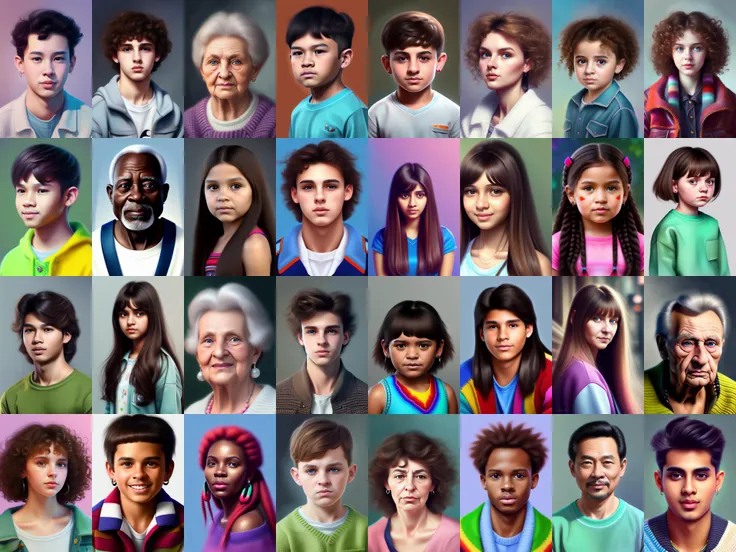 Used variables for race, hair, eyes etc, but the general style was: (Digital Artwork:1.3) of (Comic book:1.3) look (Annoyed:1) Close portrait of Pleasant-looking Middle Eastern Female child with Long Medium hair and Medium eyes,CGSociety,ArtStation,(Fujifilm Superia:1)