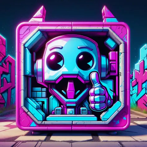 DonMSt0pS1gnXL fuchsia, aqualish, thumbs up ,graffiti writing, retrofuturism, product development, normal mapping, anvilnext engine, minimalist, high dynamic range, cross-section view, screen space reflections (ssr), focus blur, uhd, groundbreaking, tone <lora:DonMSt0pS1gnXL-000006:0.75>