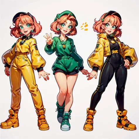 1girl, (MoreOutfits:1.5), (clothes variation, multiple views:1), (3views), full body, (pink short hair, green eyes, green pendant), (orange clothes), curvy, looking at viewer, smile, :D, cute pose, (dynamic_pose:1.2), wide shot, (white background:1),
(masterpiece:1.2), (best quality, highest quality), (ultra detailed), (8k, 4k, intricate), detailed eyes,
<lora:MoreOutFits_Concept-10:0.8><lora:more_details:0.3> <lora:3DMM_V7:0.65>