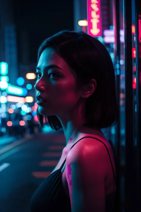 ,(coocolor:1.2),,1girl,upper body, black hair,Neon lamp,,night, morden, city street background,
<lora:coocolor:0.8>