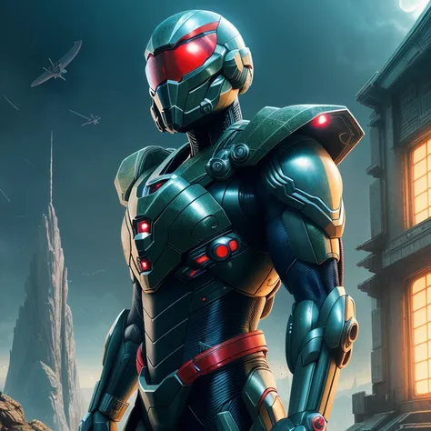 digital art, (wide angle shot:1.2), nanosuit from ((crysis)) 4, ((matte black and crimson suit)), trending on artstation, digital painting, sci-fi, epic composition, futuristic, by Arthur C. Clark, landscape, worldly, otherworldly, fantasy, Game of Thrones style, landscape, a dragon flying in the background, lucid, by Charles Eames, by Enki Bilal