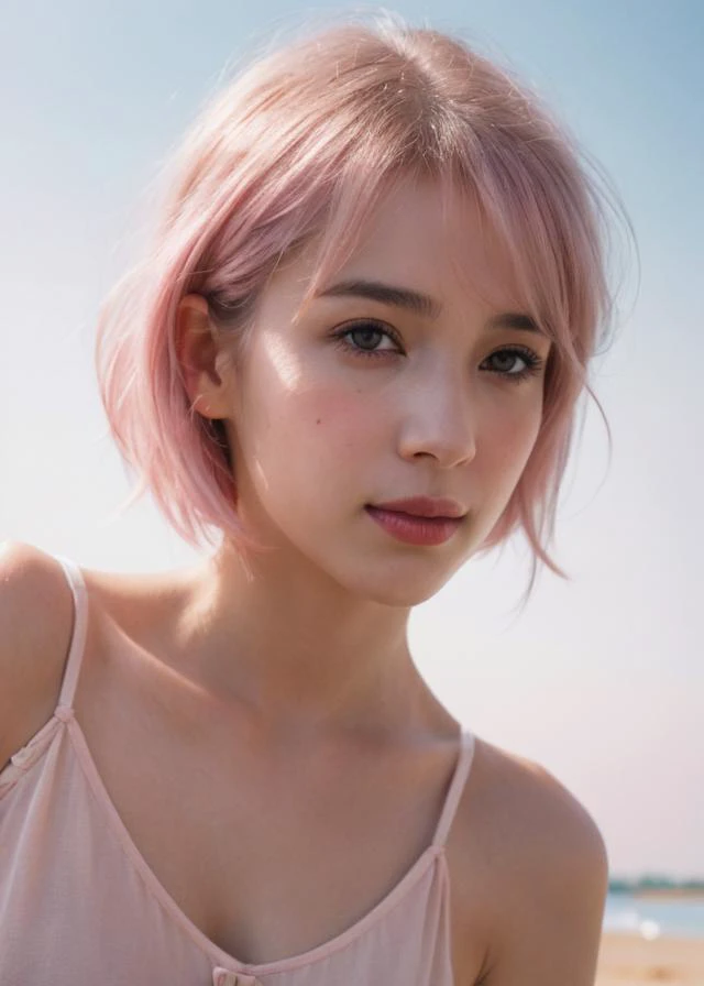 (Polaroid photos, photos that look like they were taken with a Polaroid camera:1.1), raw photo, a photograph of Lebanese 1girl, (wear a Nightdress :1.3), sad smile, sweat, small breasts, sunshine, day light,
(pastel pink hair, undercut hair:1.36), front view, shiny skin
in the (floating island :1.4),
winter,
evening, natural skin texture, hyperrealism, hdr, hyperdetailed, RAW photo, photorealistic, best quality, highres, realistic, 8k, caustics, dynamic light, beautiful and delicate lips, delicate fingers, detailed pupil, real human skin,