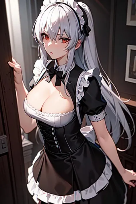 <lora:lucia_v1:1>, ((extreme detail)),(ultra-detailed),(painting), chiaroscuro, extremely detailed CG unity 8k wallpaper, masterpiece, best quality, maid, cowboy shot